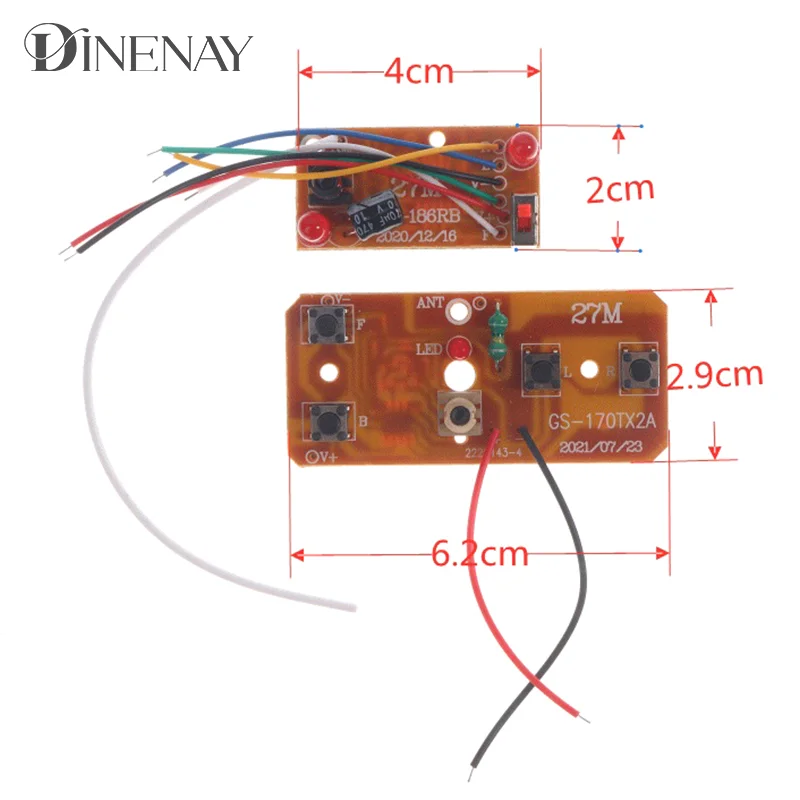 4CH RC Remote Control 27MHz Circuit PCB Transmitter Receiver Board Radio System for RC Car