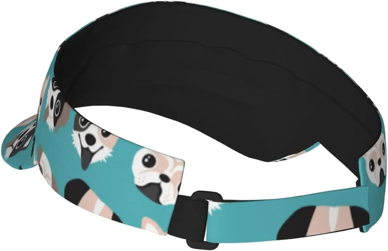 Sport Sun Visor Hat Dalmatian Pug Bull Dog Summer Sun Hat Cap for Running Golf image 3