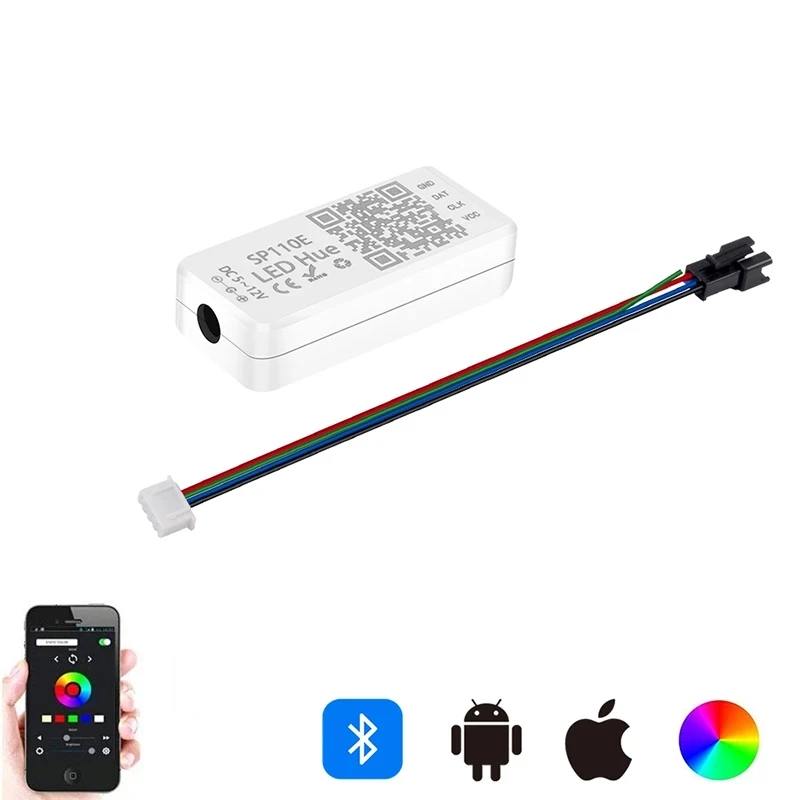 SP105E SP107E SP110E Led Controller Bluetooth/Music/WIFI Pixels Controller WS2811 WS2812B SK6812 RGB/RGBW APA102 WS2801 DC5-24V