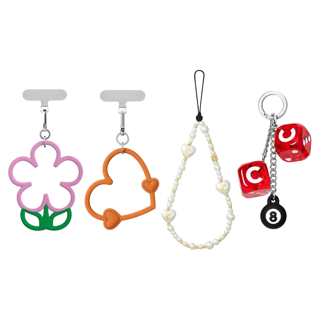 

Flower Heart Pendant Mobile Phone Accessories Phone Charm Short Straps for IPhone Lanyard Bracelet for Galaxy
