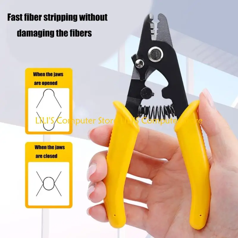 A52B CFS3 ไฟเบอร์ออปติกเครื่องมือพลาสติกที่จับพลาสติกสำหรับ 125um ถึง 3 มม. สายการกำจัดการเคลือบที่แม่นยำบนจัมเปอร์