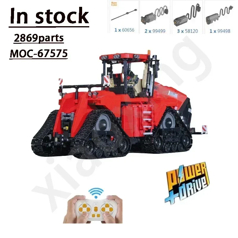 2023 New Tracked Farm Tractor Electric MOC-67575 Building Block Model 4488pcs Remote AssemblyCustom Adult Kids Birthday Toy Gift