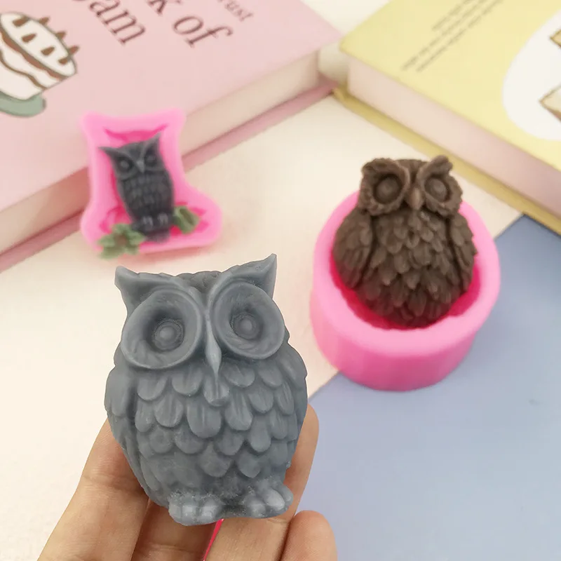 ثلاثية الأبعاد البومة قالب من السيليكون لتقوم بها بنفسك أداة للحرف اليدوية لصنع الشموع العطرية الصابون الشمع الجص الجبس الحرف قابلة لإعادة الاستخدام قالب راتنجات الايبوكسي