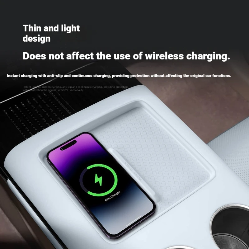 Suitable for 24-26 models of AVATR 07 central control wireless charging silicone pad anti-slip dustproof car mat charging panel