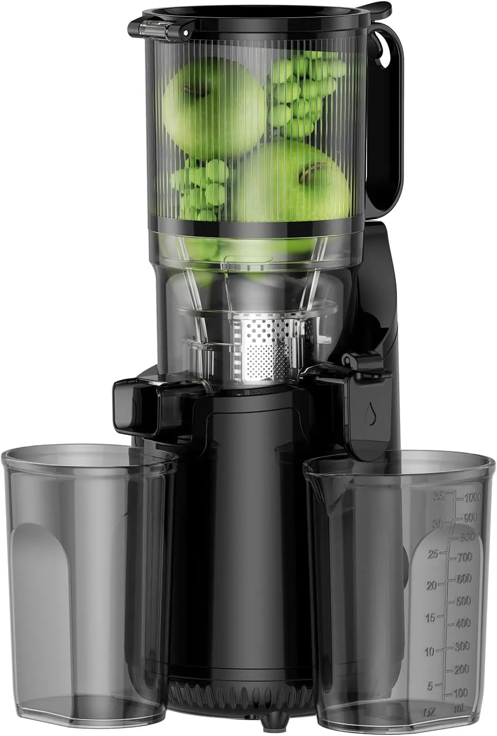 Koude Pers Juicer, Amumu Langzaam Kauwmachines Met 5.3 "Extra Grote Voerchute Passen Hele Vruchten En Groenten Gemakkelijk Schoon Te Maken