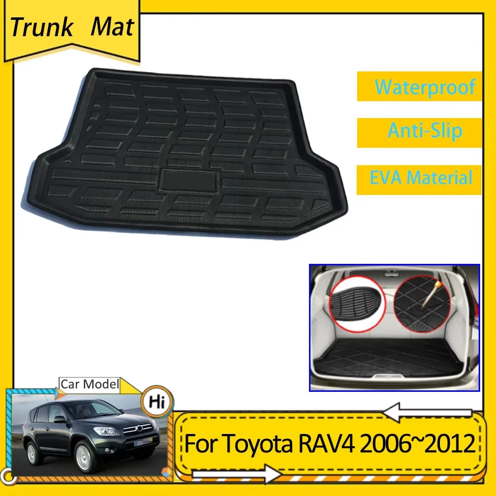 Car Trunk Mat For Toyota RAV4 Vanguard XA30 MK3 2006~2012 Waterproof Anti-slip Rear Boot Liner Storage Pad Carpet Accessories