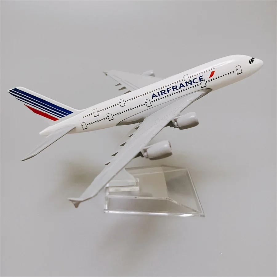 Lega di metallo Air France A380 Airlines modello di aeroplano francia Airbus 380 Airways Diecast Air Plane Model Aircraft w Stand Gift 16cm