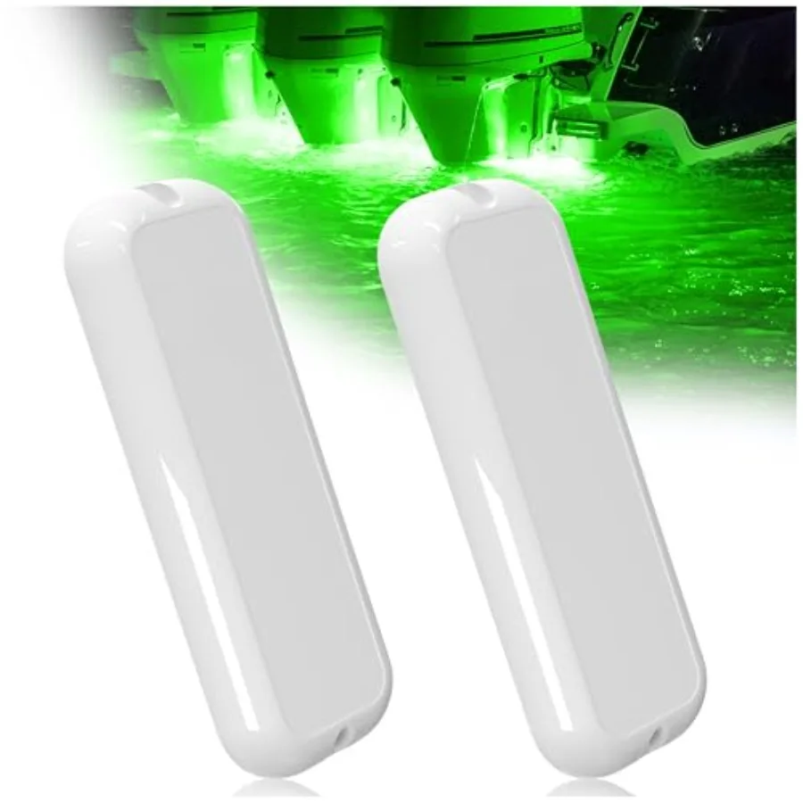 

Underwater Boat Lights, 2x3000LM DC10-30V IP68, Pure Shell and Lens, Marine Waterproof Lights for Yacht Boat Transom Pontoon Ex