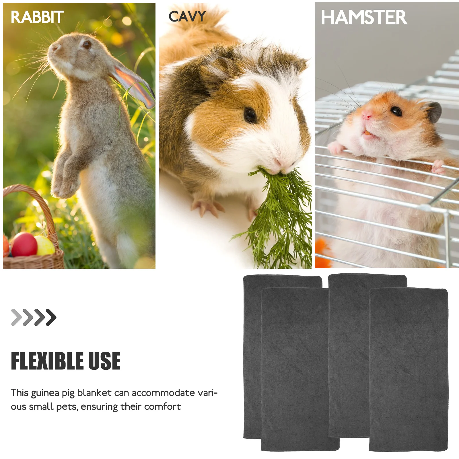 

5 Pcs Pet Bedding Blanket Warm Cage Pad Small Animal Bedding Reusable Pet Animal Sleeping Mat Supplies Soft Sleeping Mat