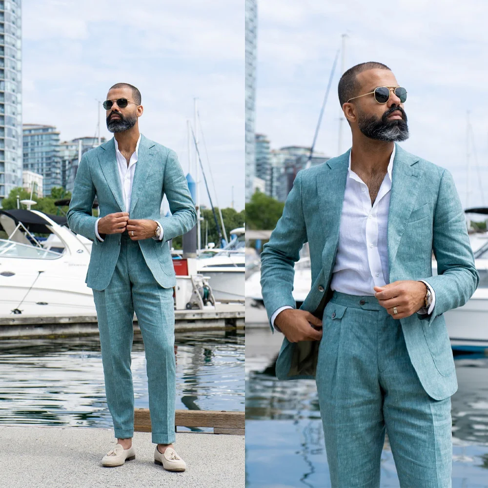 

Modern Men's Suit 2 Pieces Blazer Pants Double Breasted Business Formal Work Wear Wedding Groom Customized Costume Homme