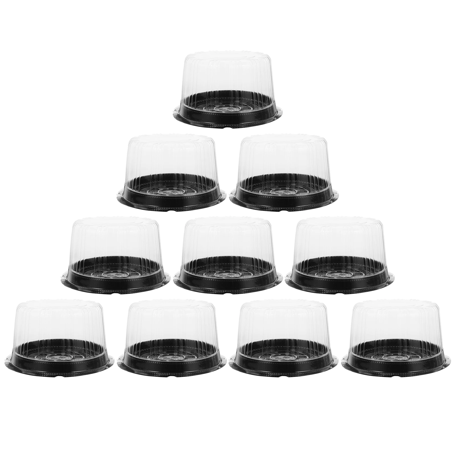 

10Pcs Transparent Cake Boxes Round Cake Packing Box for Baking Birthday Wedding Celebration Baking Packing Box