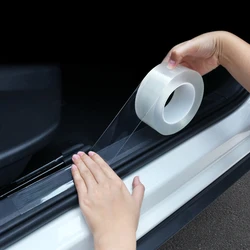 Car Door Sill Protector Multifunction Nano Sticker Tape Auto Bumper Strip Car Rear Trunk Mirror Protect Scratchproof Accessories