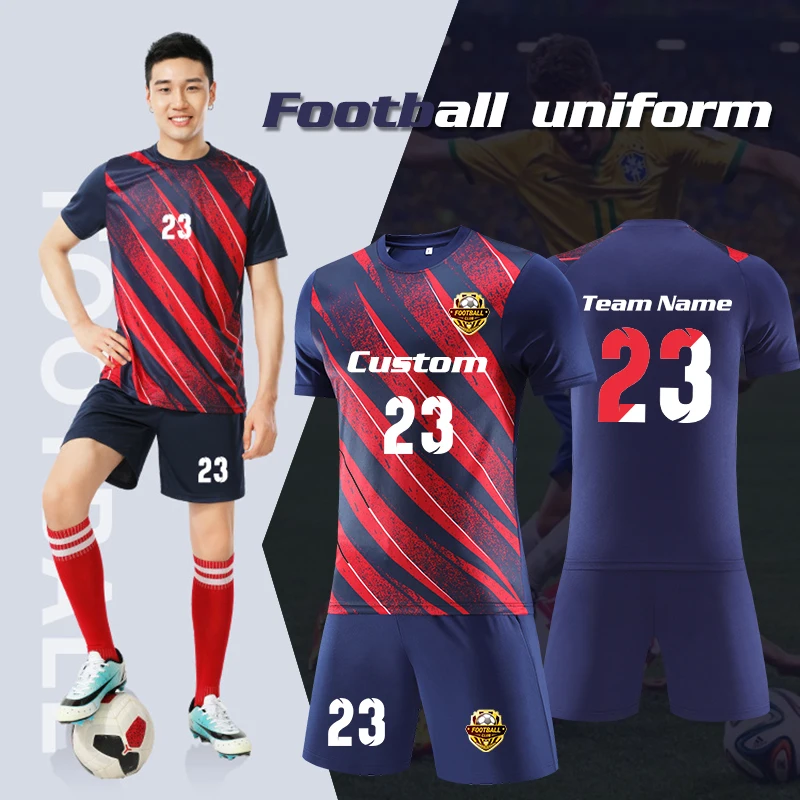 Custom Children Football Jerseys Sets DIY name Men Soccer Clothes Child Football Uniforms print logo Women Soccer Training Suit