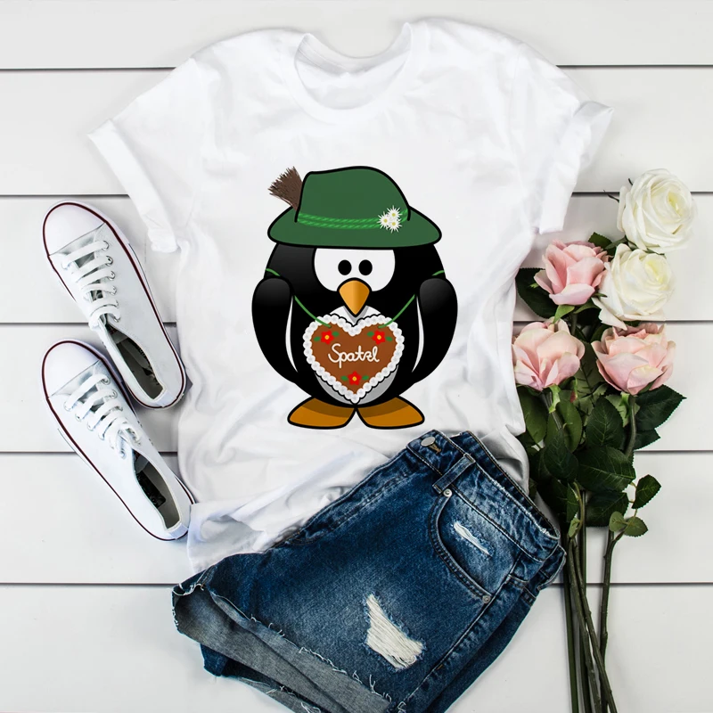 PENGUIN T Shirt stampata divertente magliette Cute Cartoon t shirt per le donne estate maniche corte abbigliamento donna Graphic Tshirt