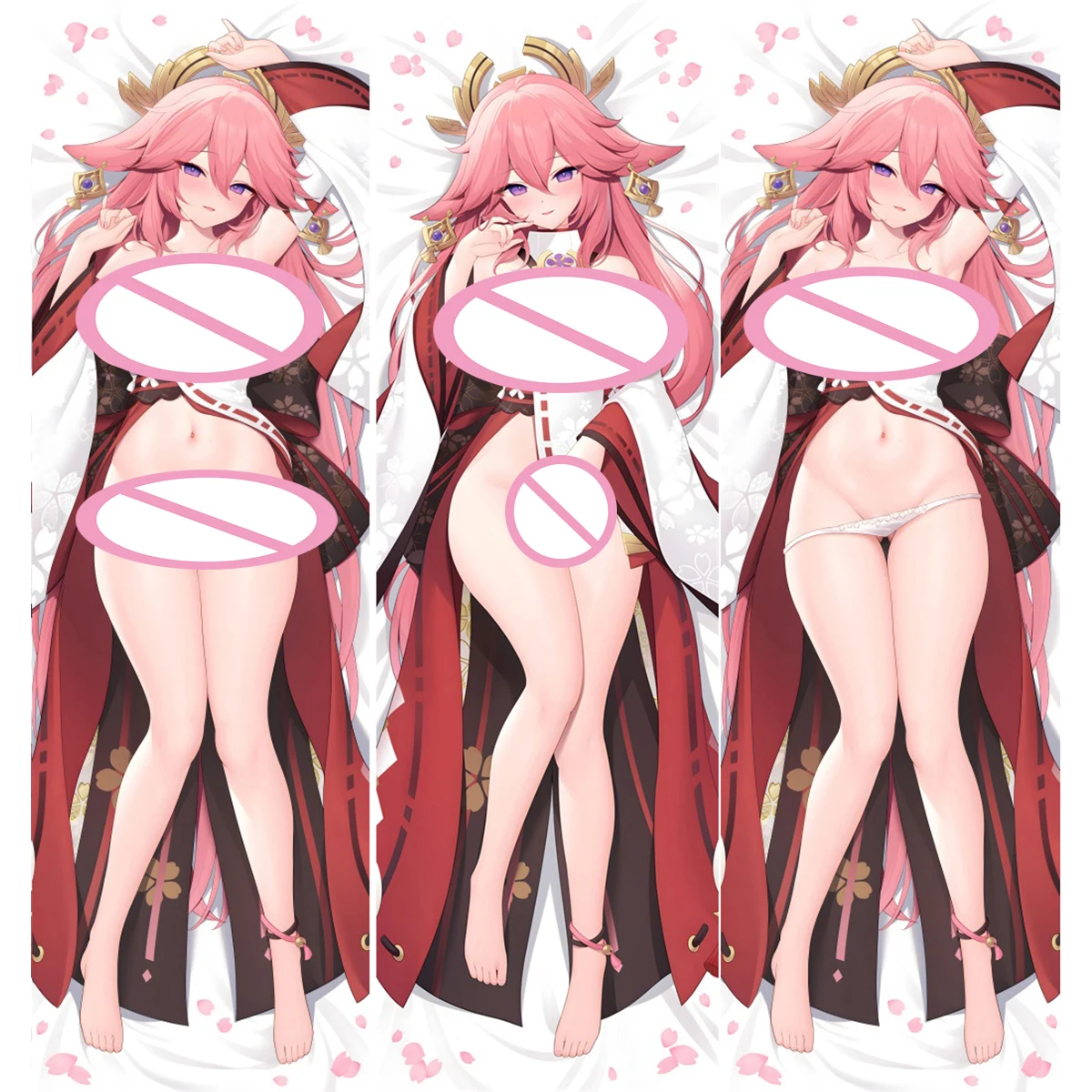 

Anime Genshin Impact Inazuma Yae Miko Dakimakura Pillow Case Otaku Waifu Peachskin Fullbody Throw Pillowcase Cosplay Gift