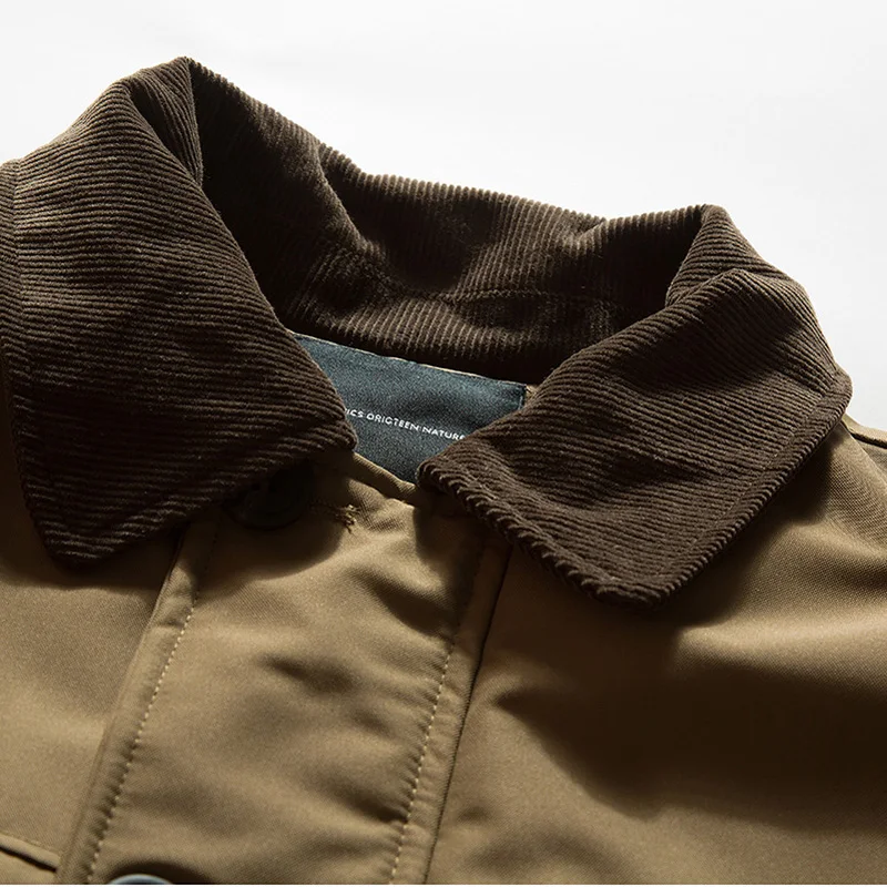 Winter Japanese Streetwear Fashion Warm Cargo Jacket Men Loose Casual Padded-cotton Parkas Jacket Techwear Coat Outerwear
