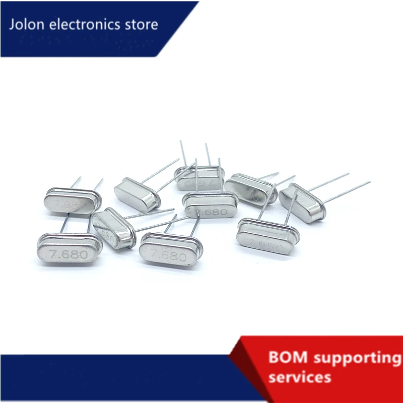 In-Line Osilator Kristal Pasif 7.68M 7.680MHZ HC-49S 49S DIP Resonator Kristal Kuarsa