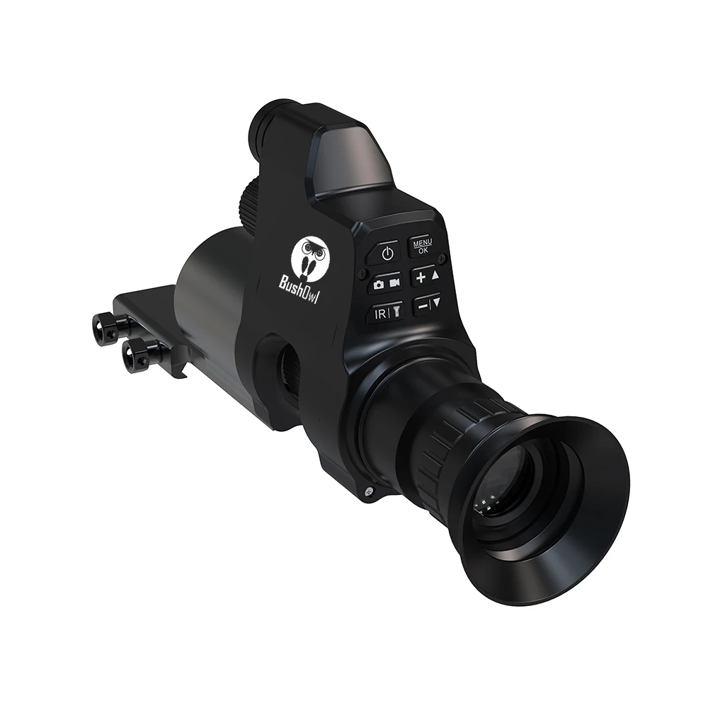 BushOwl-NV008 Infrared Night Vision Riflescope, Monocular Hunting Camera, HD 1080P, Wildlife Video Photo Record, Rail Mounting