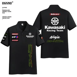 Neues vielseitiges Motorrad schweres Motorrad Reiten Polos hirt Herren Sommer vielseitige Baumwolle Kurzarm T-Shirt Kawasakis