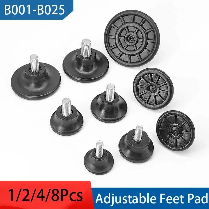 2/16Pcs Plastic Adjustable Feet Pad With Screw M6 M8 M10 Table Chair Balck Leveling Foot Pad Furniture Leg Anti-shock Protection