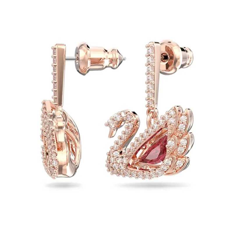 2024 New earrings Drop shaped Swan Red Crystal element earrings suitable for women exquisite high quality earrings jewelry gifts