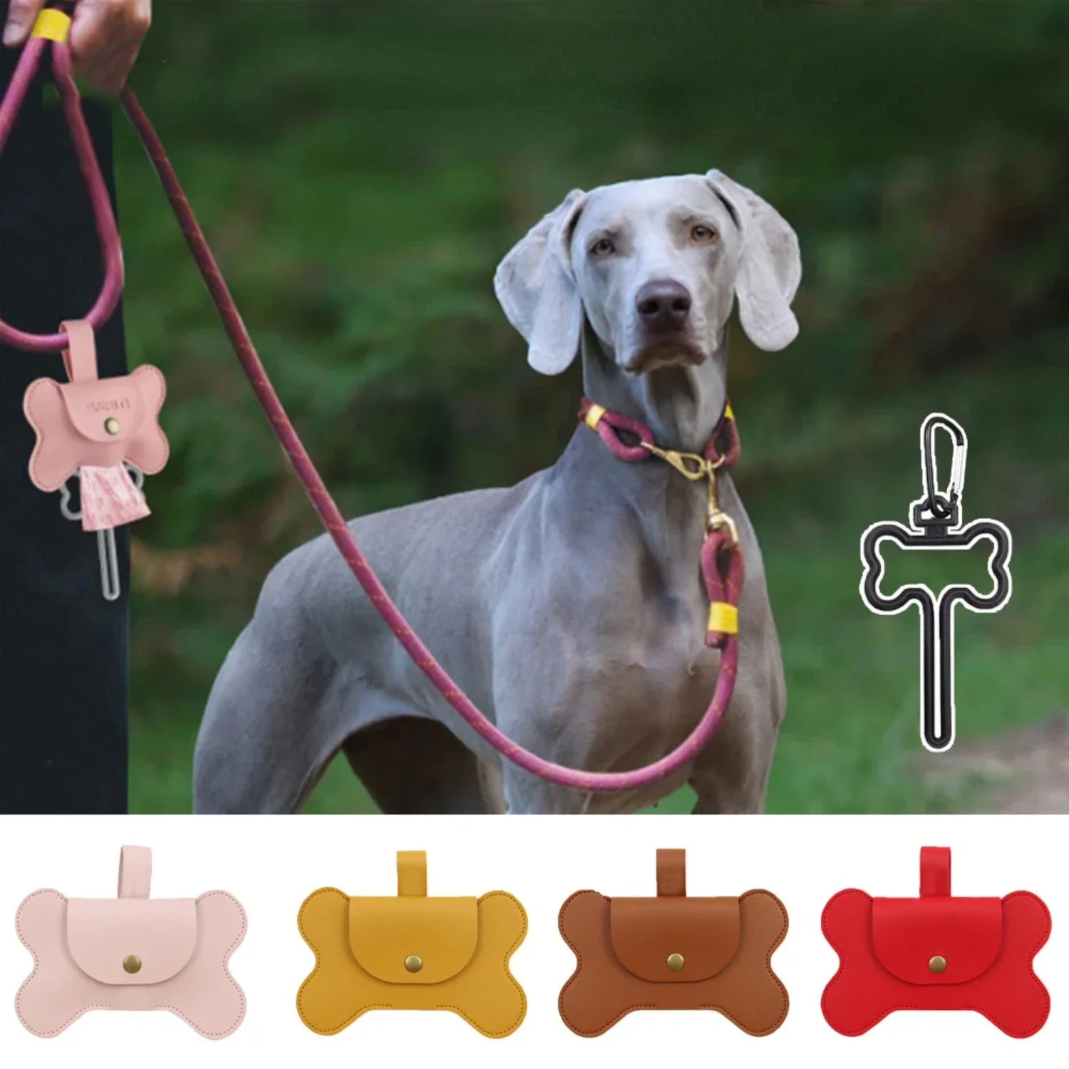 Reliable and Durable Long-Lasting Premium Bone Shaped Pet Waste Holder with High-Quality Leash Clip - Essential Outdoor Poop Bag