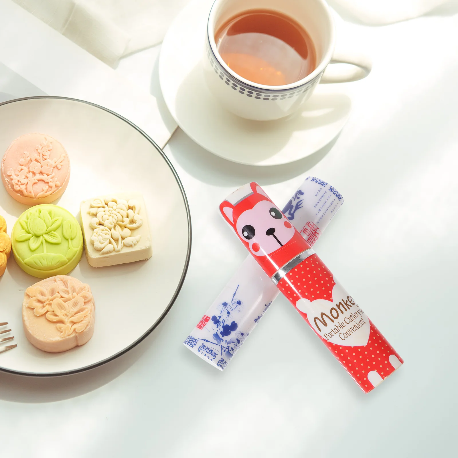 

2Set Stainless Steel Flatware Portable Reusable Utensils Set Vertical Tube Case for Adults Eco Friendly Chopsticks Fork