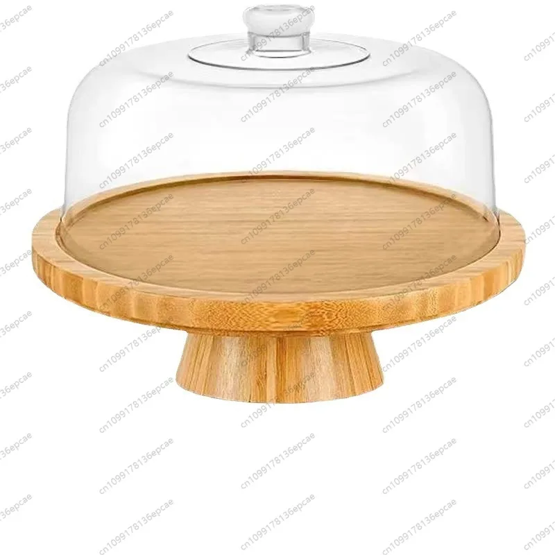 Soporte de madera para pastel con tapa, plato multiusos para servir, plato decorativo para pastel, exhibición de postres para Nachos, boda, fiesta de cumpleaños