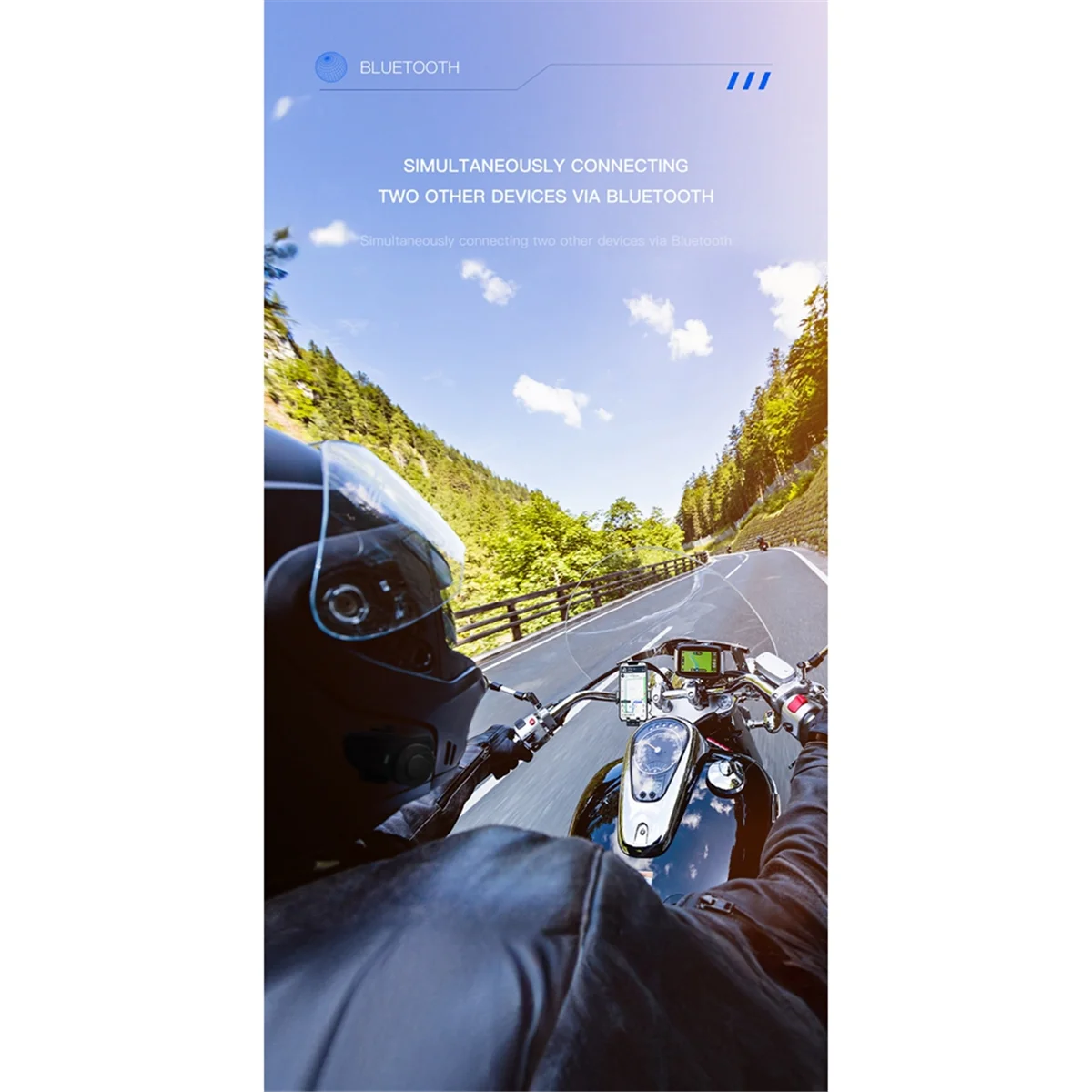

New Motorcycle Helmet Bluetooth Headset BT5.1 800M Waterproof IP65 Full Duplex Talking Hands-Free Interphone