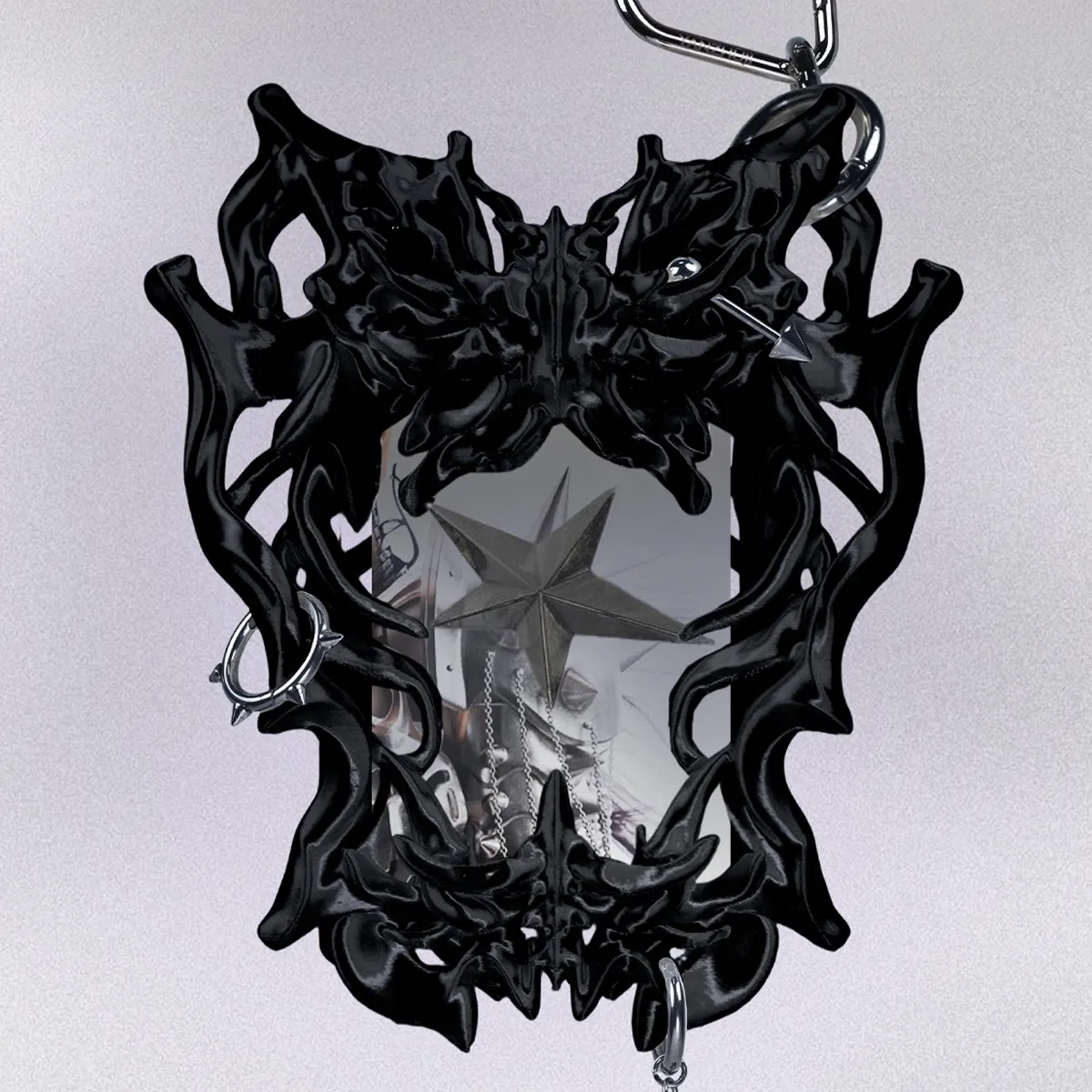 Photocard Holder Punk Liquid Bone Butterfly Stereoscopic Niche Trendy Design 3d Printed Bag Charm Accessory For Card Display Acg view 6