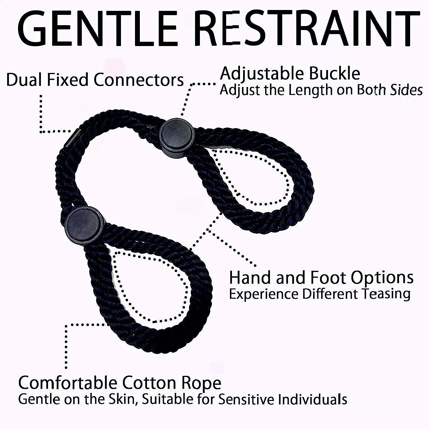 Adult Games Adjustable BDSM Sex Restraints Rope For Couples SM Bed Bondage Straps Handmade Braided Handcuff Soft Cotton Ropes
