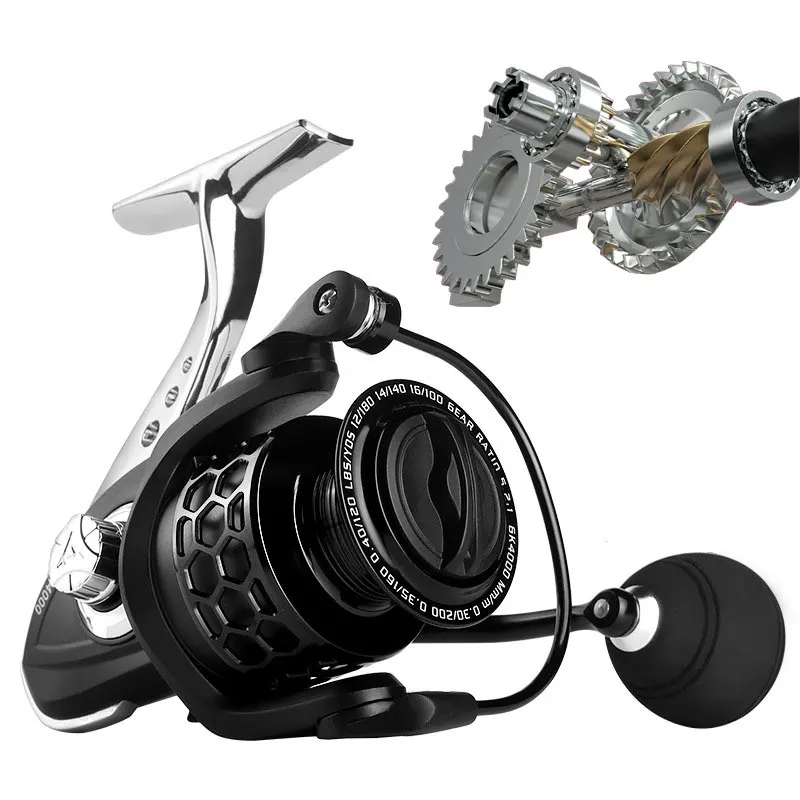 Spinning Fishing Reel 1000/2000/3000/4000/6000 High Drags Saltwater Stainless Metal Coils Series Left/Right Hand Spinning Wheel