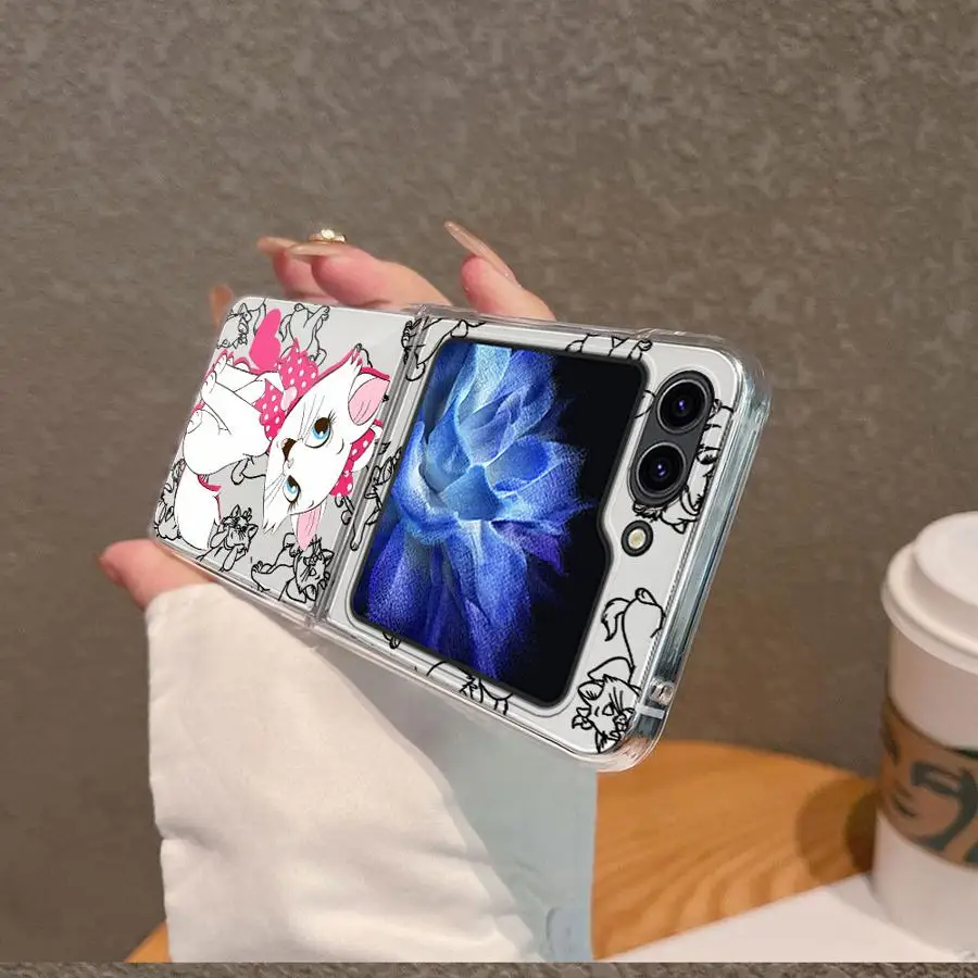 حافظة لهاتف سامسونج جالاكسي ZFlip4 Z Flip 7 6 5 4 3 ZFlip7 ZFlip6 ZFlip3 ZFlip5 Disney Mary Cat #5