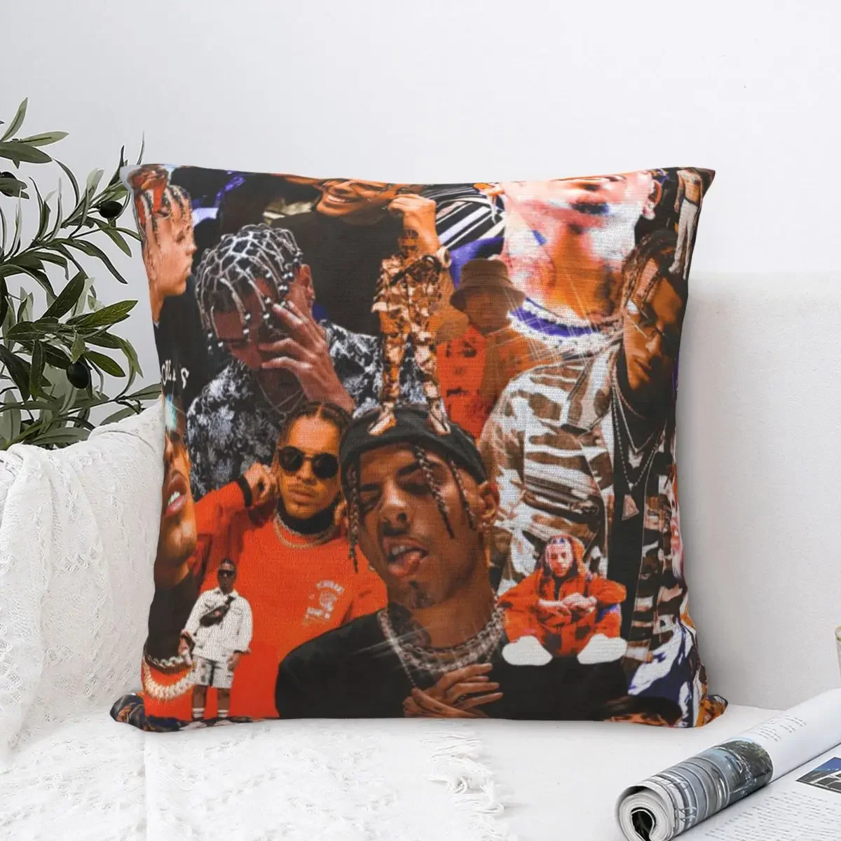 Pillow Cover Rauw Alejandro Graphic Cushion Cover Puerto Rican Singer Retro Pillow Case For Sofa Home Decorative Pillowcases