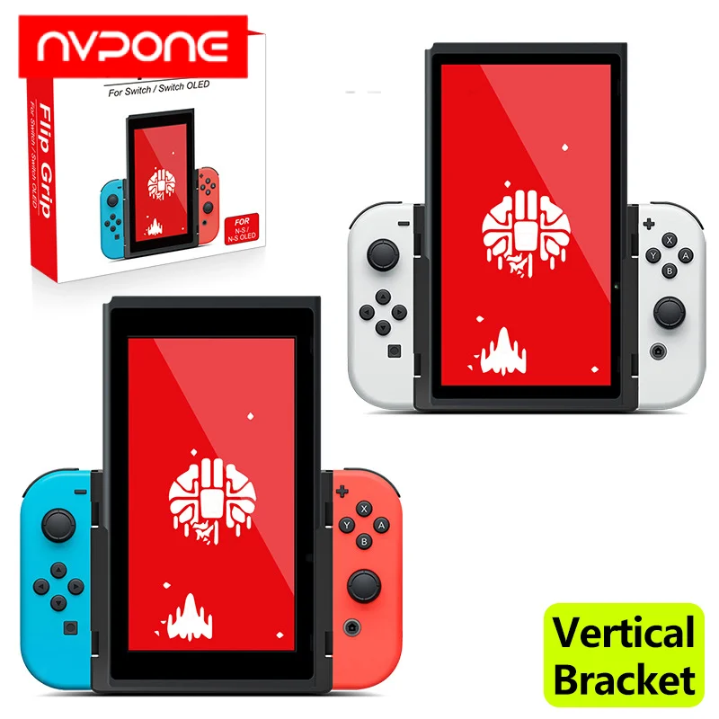 Soporte Vertical Grip Flip para Consola de Juegos Nin-tendo Switch OLED/Switch, Pantalla Vertical Adaptable para Juegos, Soporte para Switch