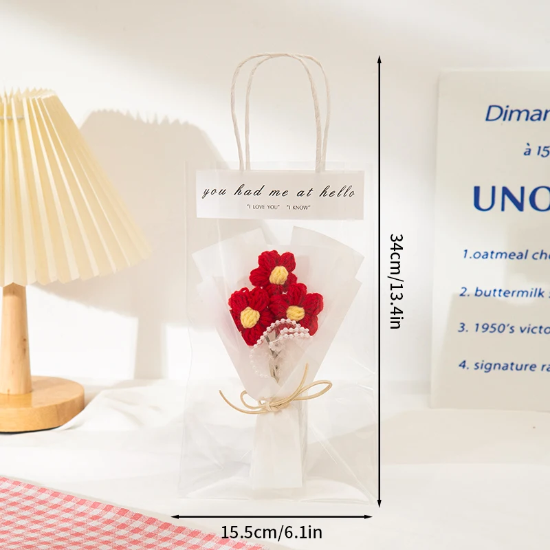 باقة زهور كروشيه هدايا عيد الأم ضيوف الزفاف هدية باقة الزهور الأبدية لباقات التخرج الدمية