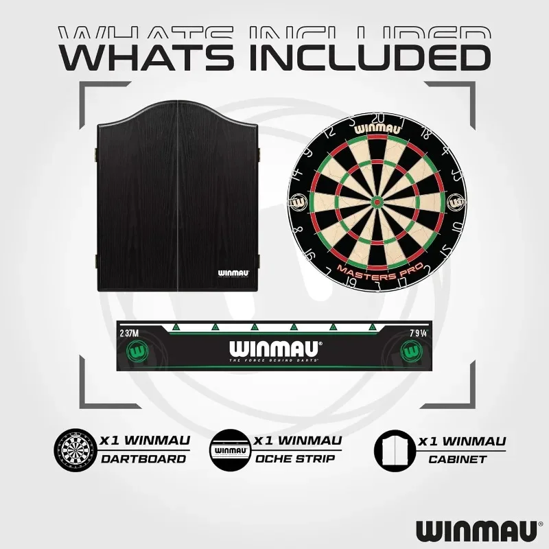 

Winmau Darts — набор дартс Masters Pro Premium с щетиной — включает доску для дартса, дротики, полеты, валы и больную полоску.