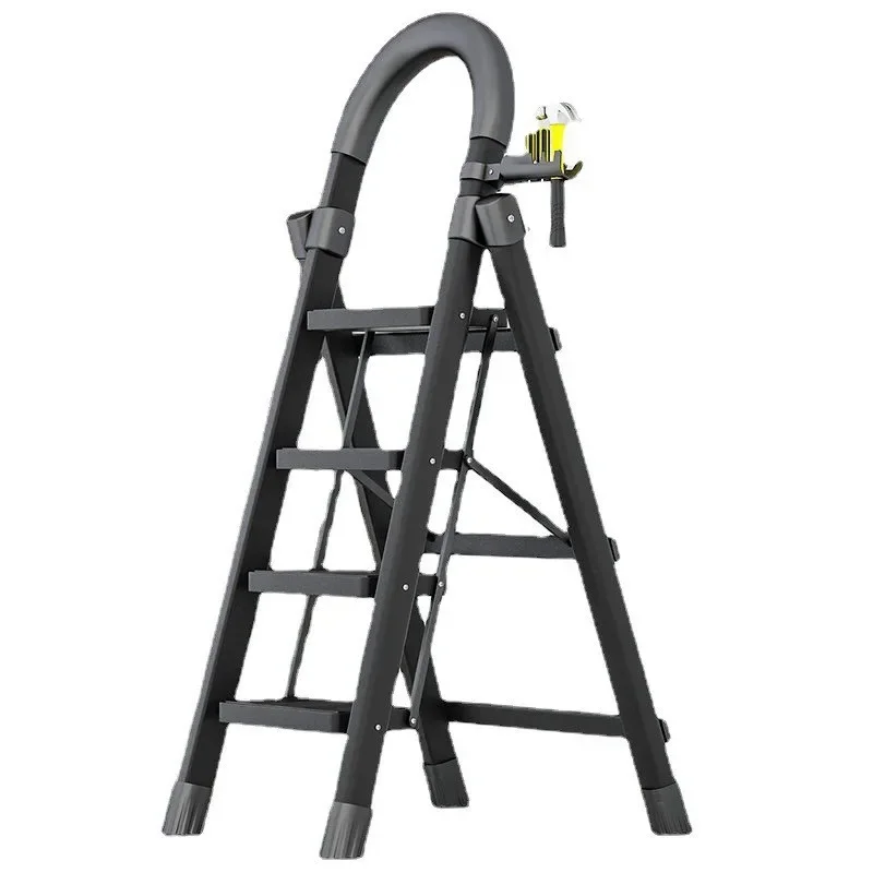 

Ladder Folding Indoor Herringbone Four or Five Steps Pedal Telescopic Multi-function Thickened Anti-skid Handrail Ladder