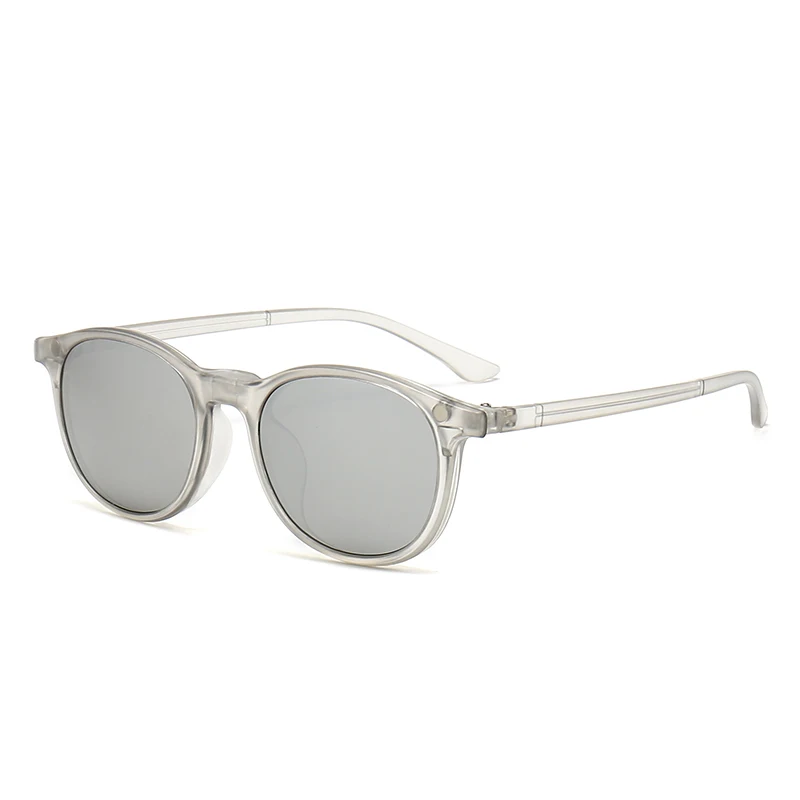 VCKA Transparent Frame Women Myopia Sunglasses 6 In 1 Magnetic Clip Glasses Round Men Polarized Prescription Eyeglass -0.5~-6.0