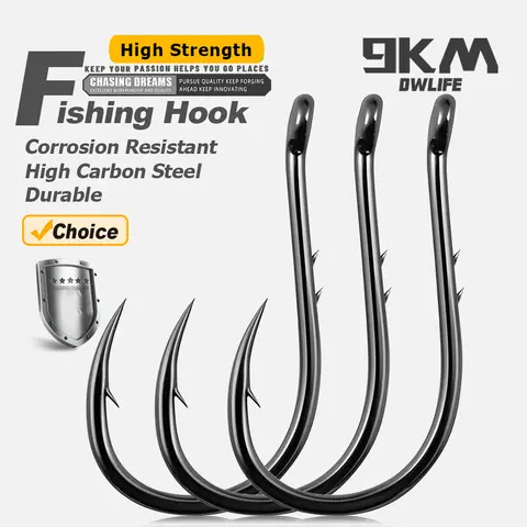 9KM Fishing Hooks Keeper, Baitholder Hook, 50~200Pcs Fishing Circle Hook High Carbon Steel for Freshwater & Saltwater