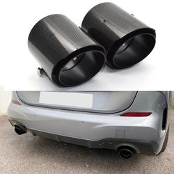1 PCS Carbon Fiber Exhaust Tips For BMW M135i M235i M140i M240i M335i M340i M435i Direct Plug ID 60mm Exhaust Pipe 63mm Tailpipe