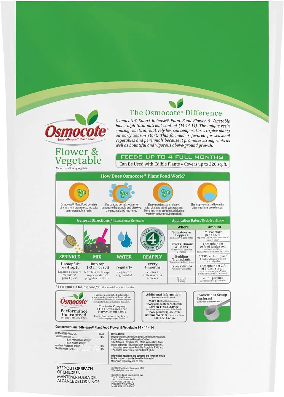 Osmocote Smart-Release Plant Food Flower & Vegetable, 8 lb.