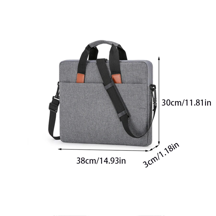 Business laptop shoulder bag 14-inch fluff liner protects scratch-proof and shock-proof work briefcase