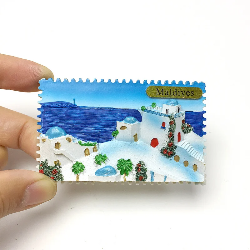 

Maldives Creative Beach Architecture Scenery Cultural and Creative Magnetic Refrigerator Magnet Travel Souvenir Home Decoration