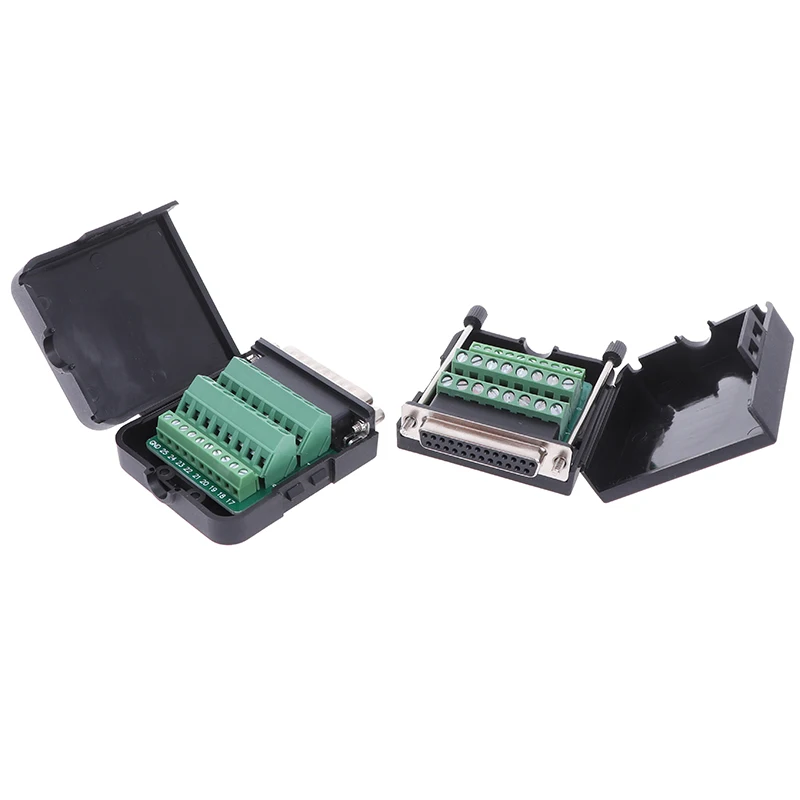 Hot Practical D-Sub DB25 25Pin Male Connector Terminals Module Screw Cable Plug Cover Solderless Connectors