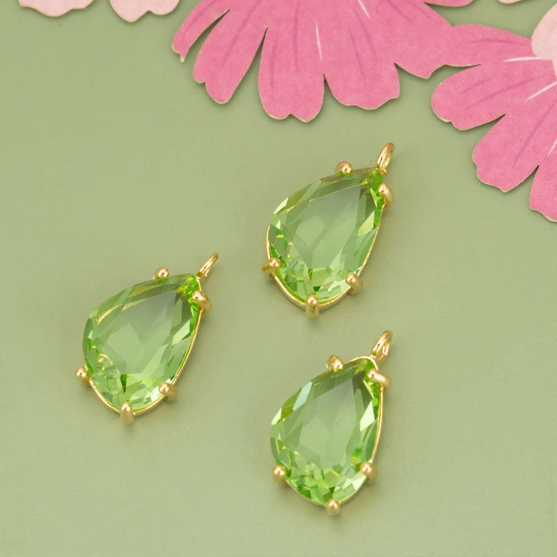 assoonas, ME97, Schmuckzubehör, 18k Gold rhodiniert, Kupfer, Glas, handgefertigt, Anhänger, Schmuckherstellung, DIY-Anhänger, 6 Stück/Lot – Detail 9