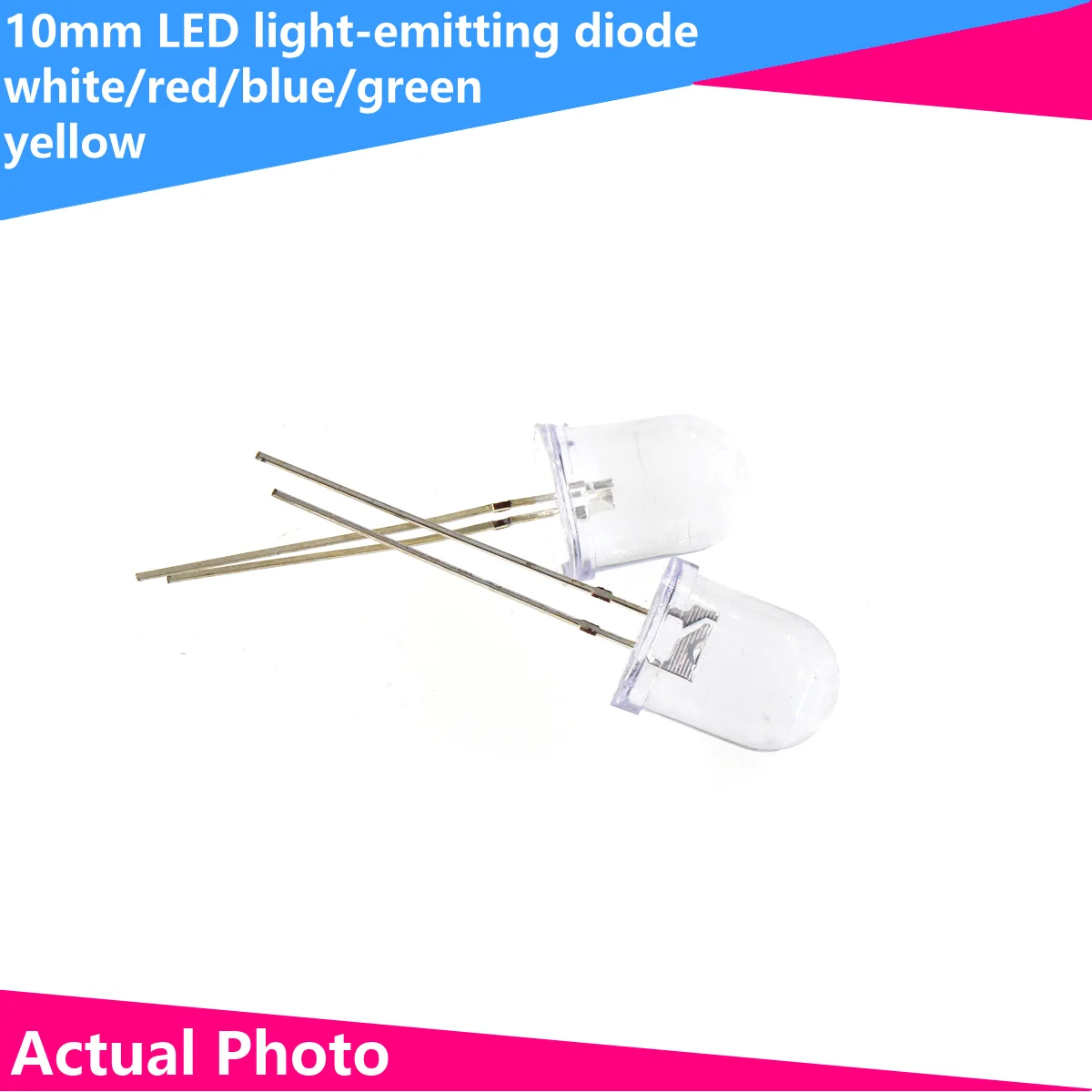 10 SZTUK Ultra jasne koraliki LED 10 mm białe czerwone czerwone białe szmaragdowo zielone żółte niebieskie żółte zielone