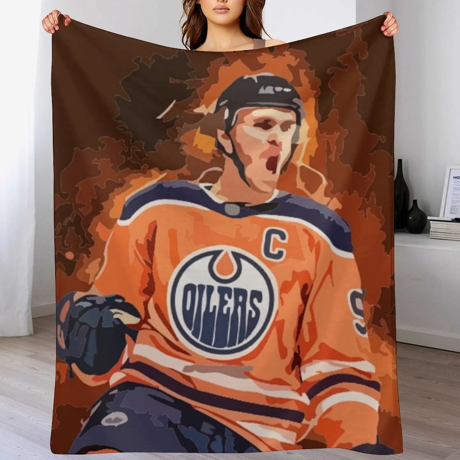 Connor McDavid Painting Throw Blanket Soft Breathable Blanket for Night Sleeping
