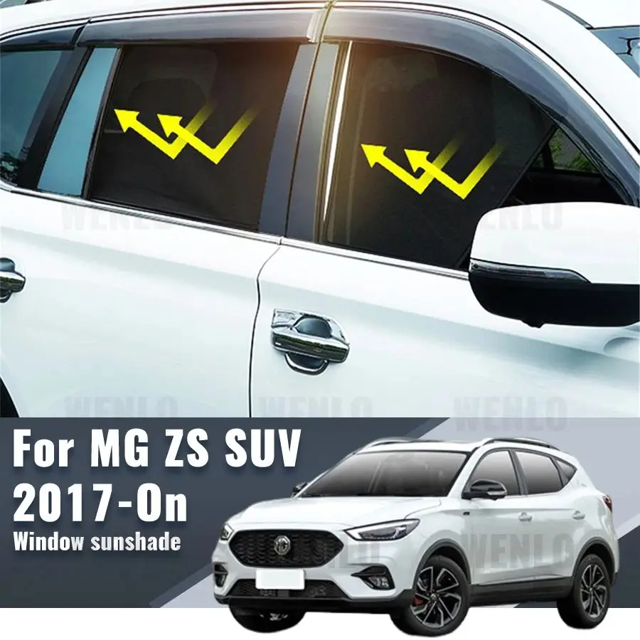 

For MG ZS SUV 2017-2024 Car Sunshade Shield Magnetic Front Windshield Blind Curtain Rear Side Baby Window Sun Shades Visor