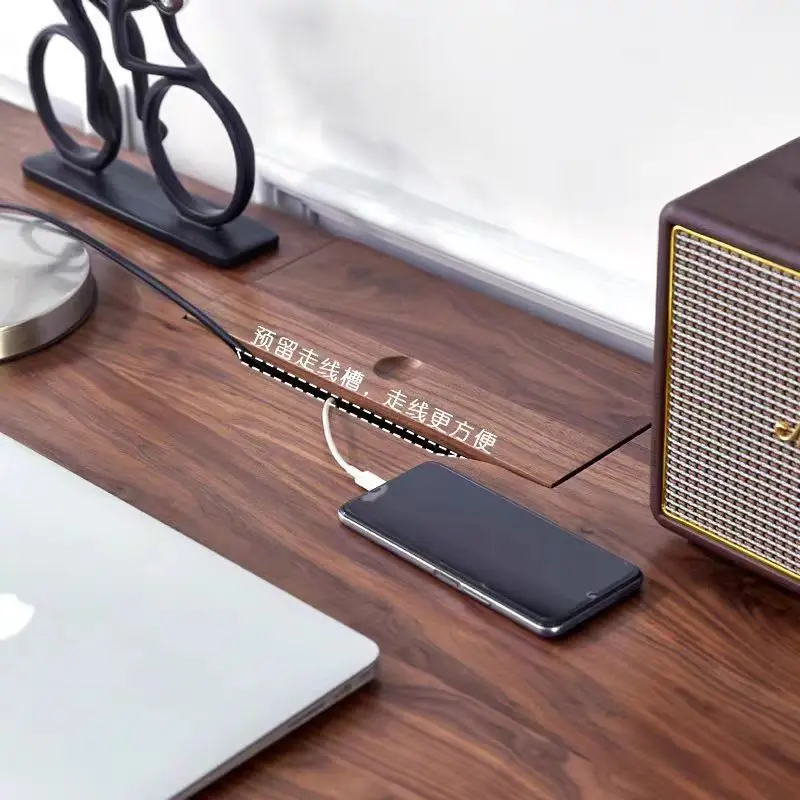 Customizable North American Black Walnut Double Desk Simple Modern Home Computer Writing Desk